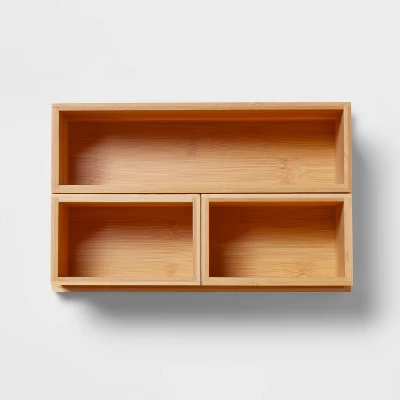 11.25" X 7" X 4.5" Modular Bamboo Vanity Organizer With Magnetic Strip - Brightroom™ 2 11.25" X 7" X 4.5" Modular Bamboo Vanity Organizer With Magnetic Strip - Brightroom™ - Image 2