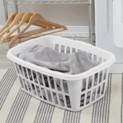 1.5bu Laundry Basket White - Brightroom™: Large Portable Clothes Hamper With Built-In Handles, 52.8L Capacity -Brightroom Sales Store GUEST 9ebdccc1 3047 4450 8ee0 4f5ec4d123ec