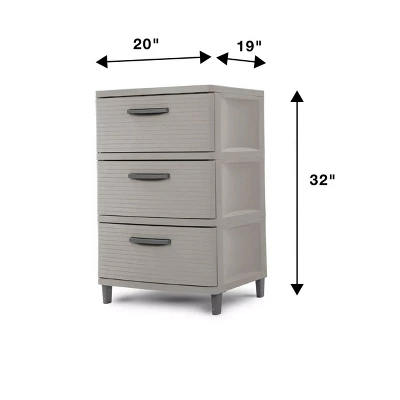3 Drawer Storage Cabinet Gray - Brightroom™: Plastic Utility Storage Drawers, Universal Organization, No Assembly Required 5 3 Drawer Storage Cabinet Gray - Brightroom™: Plastic Utility Storage Drawers, Universal Organization, No Assembly Required - Image 5