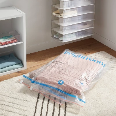 XL 2pc Compression Bags Clear - Brightroom™: Vacuum Seal Storage For Clothing & Bedding, Zipper Closure 1 XL 2pc Compression Bags Clear - Brightroom™: Vacuum Seal Storage For Clothing & Bedding, Zipper Closure