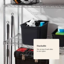 26.2qt Heavy Duty Storage Bin - Brightroom™: Black Plastic, Stackable & Portable, Universal Storage Solution 9 26.2qt Heavy Duty Storage Bin - Brightroom™: Black Plastic, Stackable & Portable, Universal Storage Solution -Brightroom Sales Store GUEST a8ee8675 23e8 46ff 8b08 25af49e86b6d