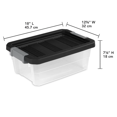 16qt Heavy Duty Latching Clear Storage Box - Brightroom™: Portable Plastic Bin, Universal Storage, Black, Lidded 7 16qt Heavy Duty Latching Clear Storage Box - Brightroom™: Portable Plastic Bin, Universal Storage, Black, Lidded - Image 7