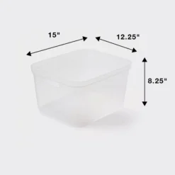 Large Open Storage Bin Clear - Brightroom™: Plastic, Portable, Nesting, Universal Storage, 20.4 Volume, 15x12.25x8.25 -Brightroom Sales Store GUEST ae6a255b 79f2 41bd a01d f31e54347a04