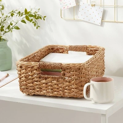 Braided Seagrass Folio Bin - Brightroom™: Handwoven Khaki Storage Basket, Rectangle, 6"x12"x17", Nest Seal Certified 1 Braided Seagrass Folio Bin - Brightroom™: Handwoven Khaki Storage Basket, Rectangle, 6"x12"x17", Nest Seal Certified