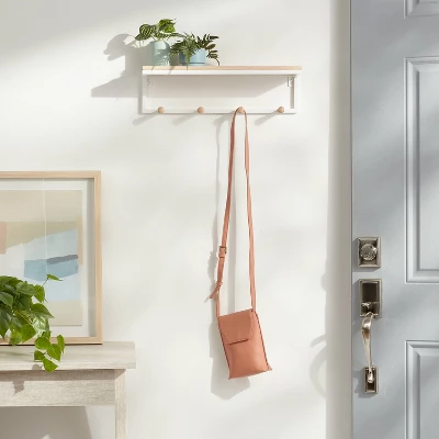 Mixed Material Entryway Organizer Matte White - Brightroom™ 1 Mixed Material Entryway Organizer Matte White - Brightroom™