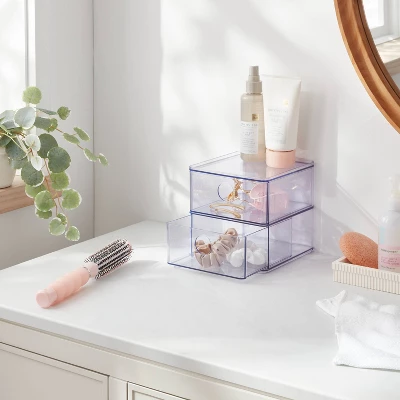 Clear Stackable Drawer - Brightroom™: Plastic Shower Organizer & Bath Caddy, 6"x6"x6" 1 Clear Stackable Drawer - Brightroom™: Plastic Shower Organizer & Bath Caddy, 6"x6"x6"