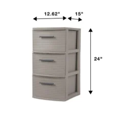 3 Drawer Medium Tower Dark Gray - Brightroom™: Plastic Storage Drawers, Portable Universal Storage, No Assembly Required -Brightroom Sales Store GUEST bf6392a9 b2b1 474e a697 9d1f08e3c887