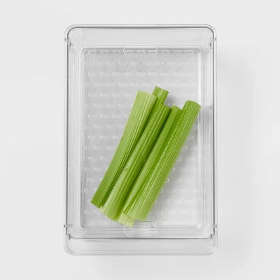 Produce Fridge Bin With Lid - Brightroom™: Clear Refrigerator Organizer, Kitchen Storage, 10.5" Depth 2 Produce Fridge Bin With Lid - Brightroom™: Clear Refrigerator Organizer, Kitchen Storage, 10.5" Depth - Image 2