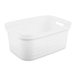 1.5bu Rectangle Modern Laundry Basket - Brightroom™: White Plastic Clothes Basket With Built-In Handles, Medium Size -Brightroom Sales Store GUEST cc28ac84 ff71 41ec aa28 778151e96fdd