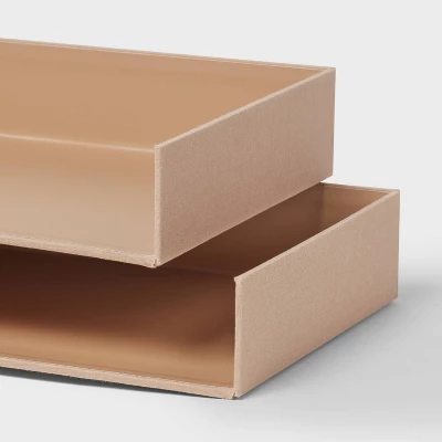 Canvas Paper Tray Little Brown - Brightroom™: Desk & Office Organization Set, Letter Tray, Polyester Canvas, 2 Canvas Paper Tray Little Brown - Brightroom™: Desk & Office Organization Set, Letter Tray, Polyester Canvas, - Image 2