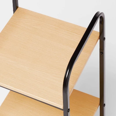 Short Bath Wood Storage Tower Black Metal - Brightroom™: Powder-Coated MDF, Fixed Shelves, Rust-Resistant 2 Short Bath Wood Storage Tower Black Metal - Brightroom™: Powder-Coated MDF, Fixed Shelves, Rust-Resistant - Image 2