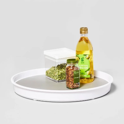 15" Lazy Susan Turn Table - Brightroom™: Non-Slip Kitchen Organizer, White, Plastic, Lifetime Warranty 2 15" Lazy Susan Turn Table - Brightroom™: Non-Slip Kitchen Organizer, White, Plastic, Lifetime Warranty - Image 2