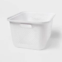 Medium Decorative Plastic Bin With Cutout Handles - Brightroom™ -Brightroom Sales Store GUEST e1f081c9 83c4 4d3b b49c 871ebffed813