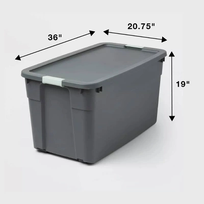 45gal Latching Storage Tote - Brightroom™: Portable Plastic Container With Lid, Universal Storage, Gray, 45 Gallon Capacity 4 45gal Latching Storage Tote - Brightroom™: Portable Plastic Container With Lid, Universal Storage, Gray, 45 Gallon Capacity - Image 4