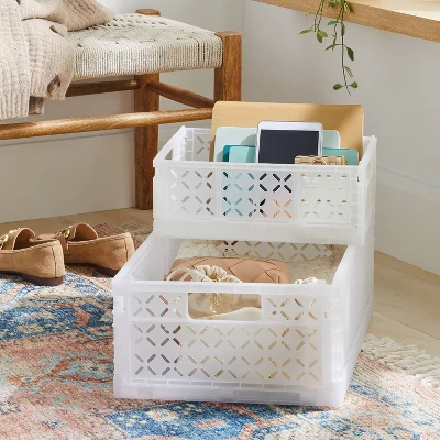 Foldable Crate Large White - Brightroom™ 1 Foldable Crate Large White - Brightroom™