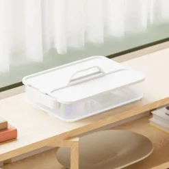 Click In Place Large Lid With Handle For Plastic Storage Bins For Home And Office Organization White - Brightroom™ -Brightroom Sales Store GUEST ec06ca60 bc14 4ab1 a3f5 f5ea81dab0c1