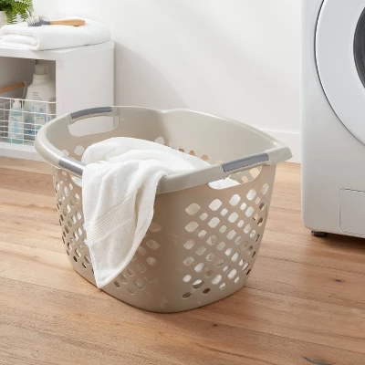 1.8bu Hip Hugger Laundry Basket Gray - Brightroom™ 1 1.8bu Hip Hugger Laundry Basket Gray - Brightroom™