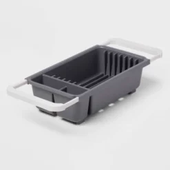 Over The Sink Dish Drainer Gray - Brightroom™: Freestanding Dish Drying Rack & Sponge Holder, Polypropylene, Hand Wash -Brightroom Sales Store GUEST f0abe2e5 840d 4c5b 8b99 286f0c13e874