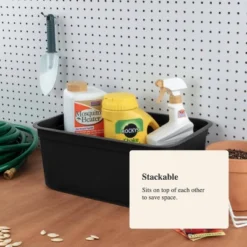 Folio Heavy Duty Storage Bin - Brightroom™: Black Plastic, Stackable, Portable, Universal Storage, 18.6 Volume Capacity 12 Folio Heavy Duty Storage Bin - Brightroom™: Black Plastic, Stackable, Portable, Universal Storage, 18.6 Volume Capacity -Brightroom Sales Store GUEST ffee4270 d976 4a1d 8f8a dcb319bc901c